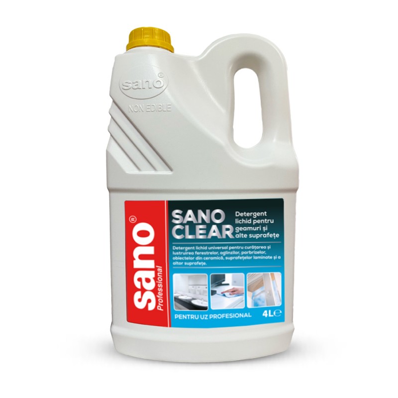Detergent pentru geamuri Sano Clear, 4 litri 